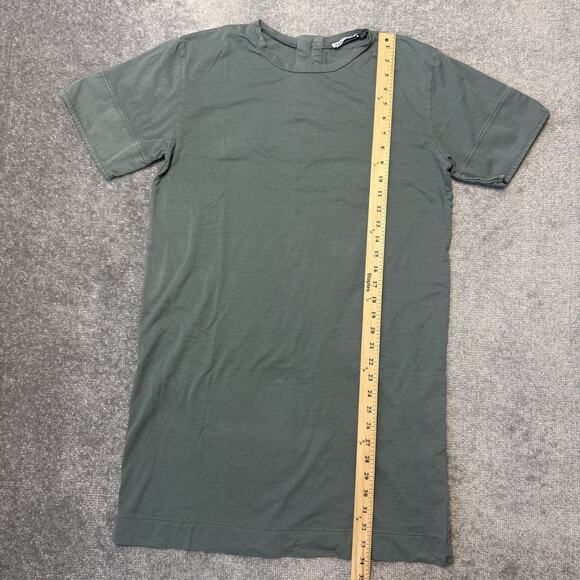 Zara Dress Womens Small Green Casual Loose Cotton T Shirt Military Army Buttons - Picture 7 of 10